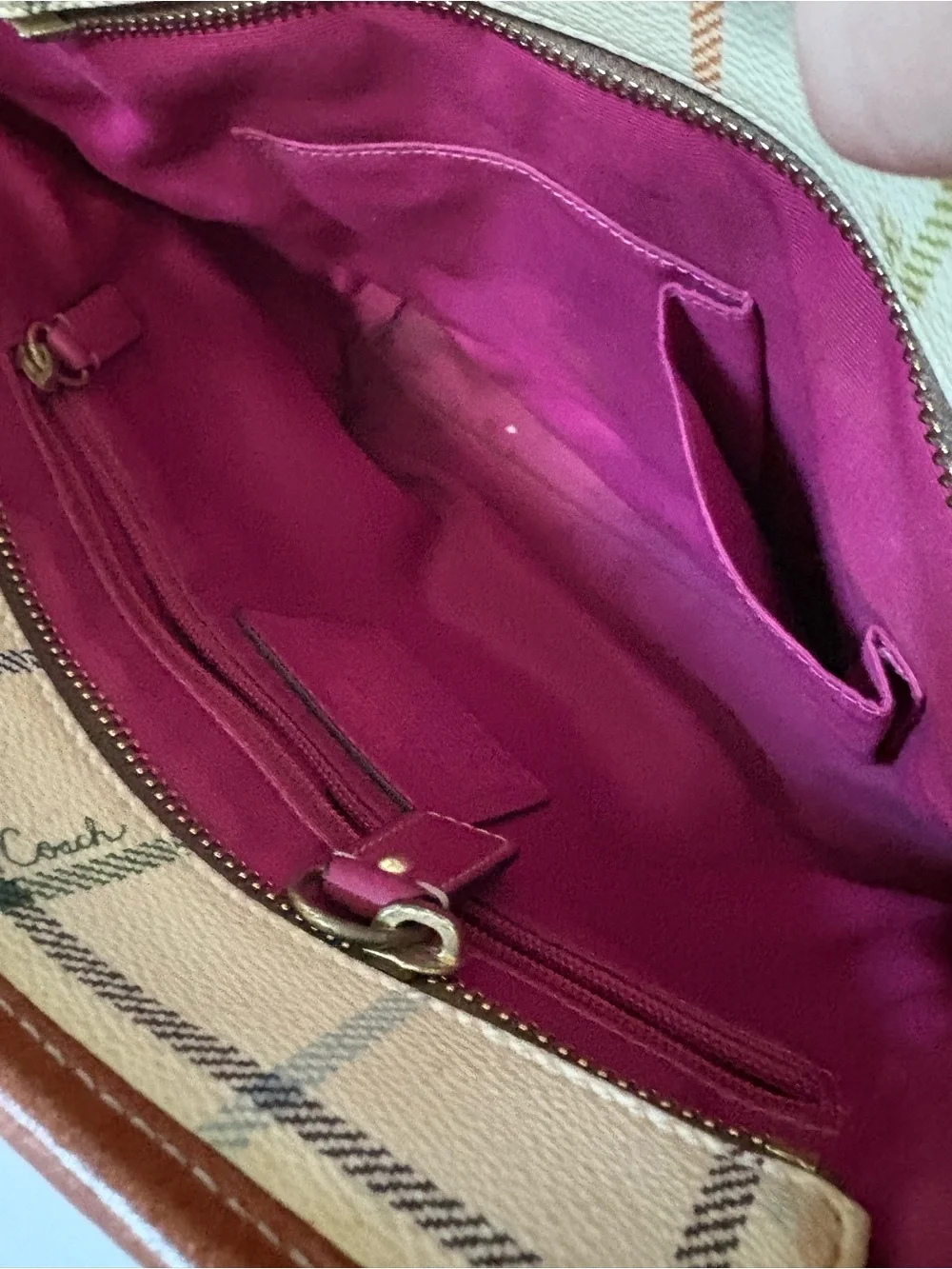Coach Heritage Stripe Tattersall Tote